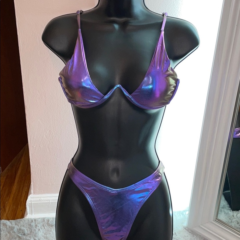 Blue & Purple Metallic Bikini Set